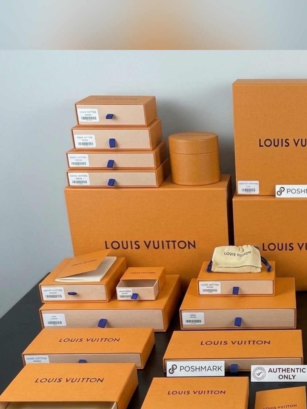 Louis Vuitton Orange and Navy Logo Gift Box Set Different Sizes $30-$60 - Picture 3 of 4